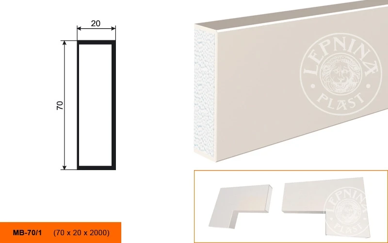 Фасадный молдинг LepninaPlast МВ-70/1 на otdelka1.ru