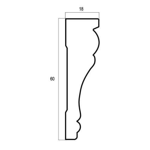 Плинтус Cosca потолочный 60 золотой T1060/GS2 на otdelka1.ru