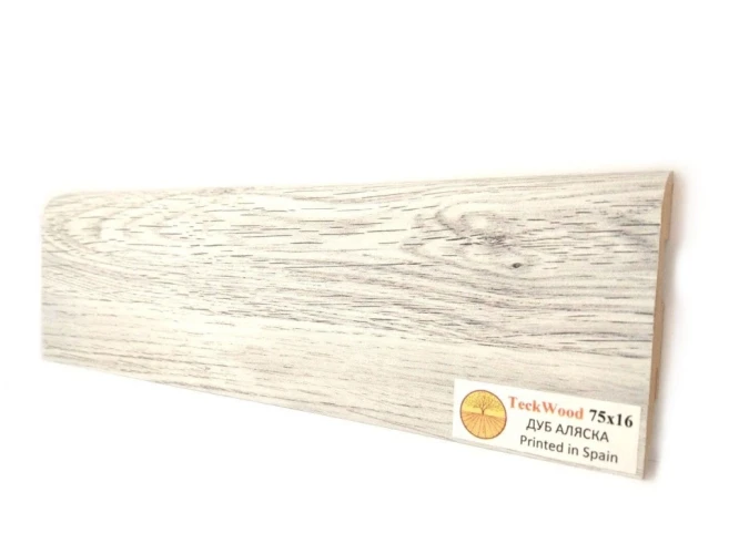 Плинтус МДФ Теквуд / Teckwood 75мм дуб аляска на Otdelka1.ru