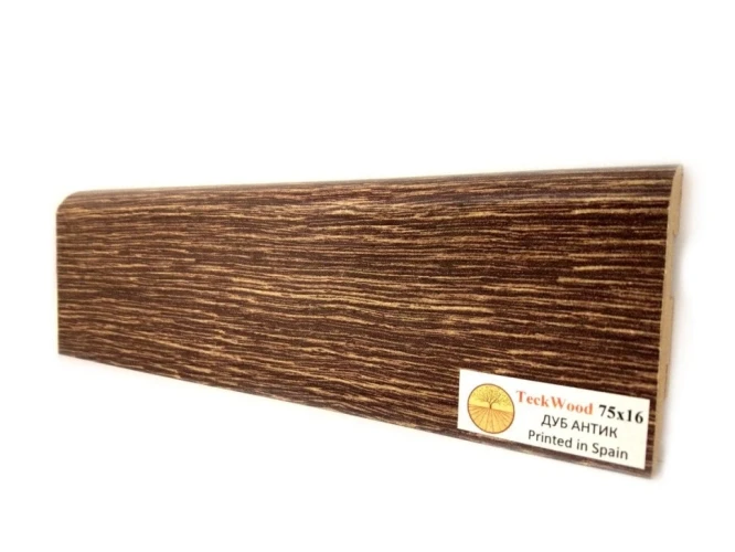 Плинтус МДФ Теквуд / Teckwood 75мм дуб антик на Otdelka1.ru