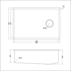 Кухонная мойка EMAR EMB-660(UN) Золото мат. PVD