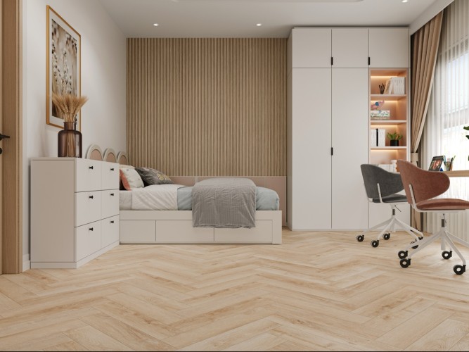 Виниловый Ламинат SPC CronaFloor Herringbone H-010 Дуб Дижон на otdelka1.ru