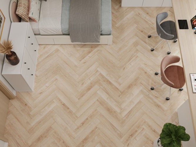 Виниловый Ламинат SPC CronaFloor Herringbone H-010 Дуб Дижон на otdelka1.ru