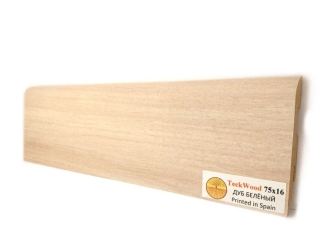 Плинтус МДФ Теквуд / Teckwood 75мм дуб беленый на Otdelka1.ru