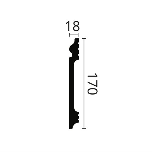 FL17 плинтус Wallstyl NMC 18х170х2000 мм на Otdelka1.ru