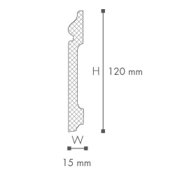 FL2 Flex плинтус Wallstyl NMC 120х15х2000 мм