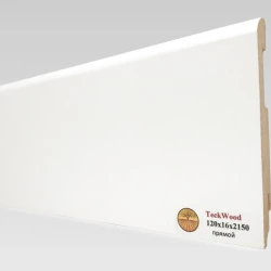 Плинтус МДФ Теквуд / Teckwood Белый 120х16 Прямой