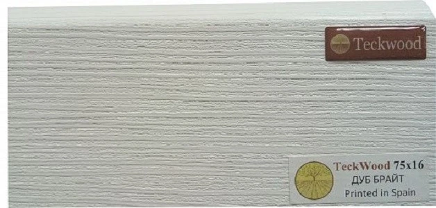 Плинтус МДФ Теквуд / Teckwood 75мм Дуб Брайт на otdelka1.ru