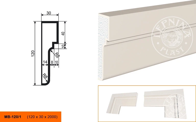 Фасадный молдинг LepninaPlast МВ-120/1 на otdelka1.ru