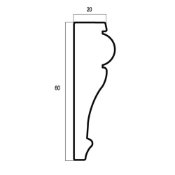 Плинтус Cosca потолочный 60 миндаль 192-11