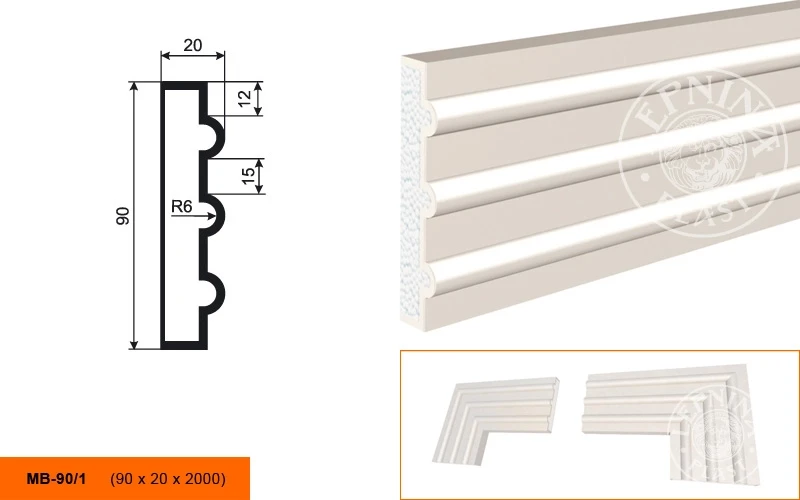 Фасадный молдинг LepninaPlast МВ-90/1 на otdelka1.ru