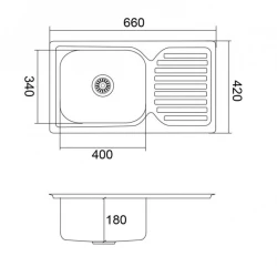 Мойка для кухни врезная EMAR 6642