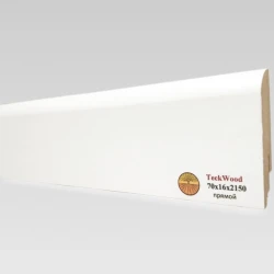 Плинтус МДФ Теквуд / Teckwood Белый 70х16 Прямой