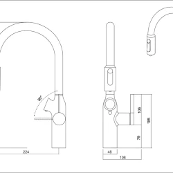 Смеситель кухонный Oulin OL-8018 Matt Gold