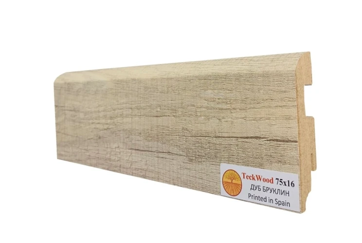Плинтус МДФ Теквуд / Teckwood 75мм Дуб Бруклин на Otdelka1.ru