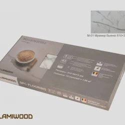Виниловый Ламинат Lamiwood Aquamarine M-01 Мрамор Бьянко