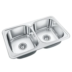 Мойка для кухни из нержавейки с двумя чашами EMAR 401