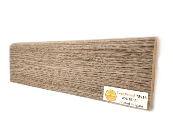 Плинтус МДФ Теквуд / Teckwood 75мм дуб вегас на Otdelka1.ru