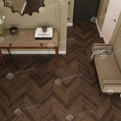 Виниловый ламинат Alpine floor Chevron Eco 18-12 Дуб Мокка на otdelka1.ru