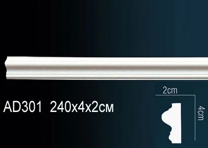 Молдинг гладкий Perfect / Перфект AD301 на otdelka1.ru