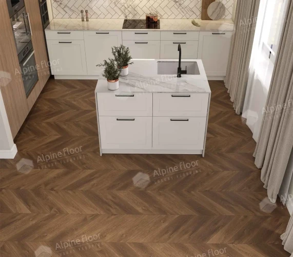 Виниловый ламинат Alpine floor Chevron Eco 18-13 Дуб Коричневый на otdelka1.ru