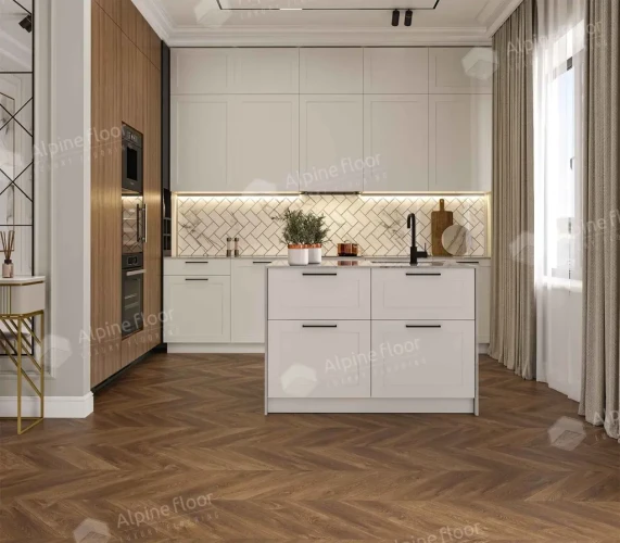 Виниловый ламинат Alpine floor Chevron Eco 18-13 Дуб Коричневый на otdelka1.ru