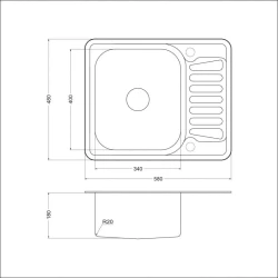 Мойка для кухни с чашей EMAR 5848