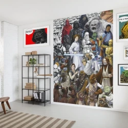 4-4111 Фотообои KOMAR "Звездные войны классика: коллаж из мультгероев" 184х254 см бумажные