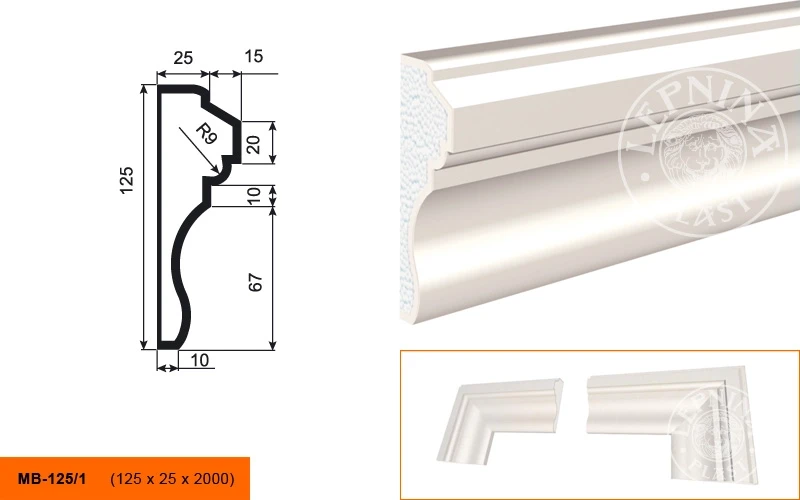 Фасадный молдинг LepninaPlast МВ-125/1 на otdelka1.ru