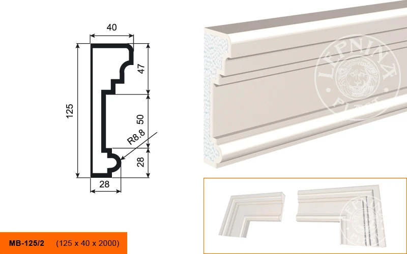 Фасадный молдинг LepninaPlast МВ-125/2 на otdelka1.ru