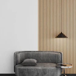 Акустическая панель Ликорн на черном войлоке шпон Дуб Светлый