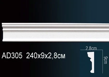 Молдинг гладкий Perfect / Перфект AD305 на Otdelka1.ru