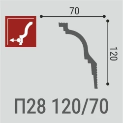 Плинтус потолочный Де-Багет П28 120-70
