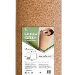 Пробковая подложка под кварц-виниловый ламинат Home Expert 1.5 мм