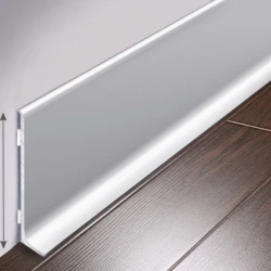 Плинтус алюминиевый Prof / Bonkeel ПЛ60 Серебро люкс 2,5 м