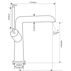 Смеситель Royce Элисс RCM-111501GR для раковины, серый