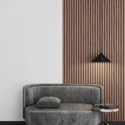 Акустическая панель Ликорн на черном войлоке шпон Орех Американский