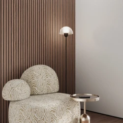 Акустическая панель Ликорн на черном войлоке шпон Орех Американский