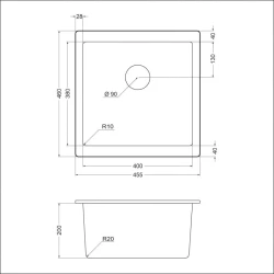 Мойка для кухни EMAR EMQ-1455.P Антрацит
