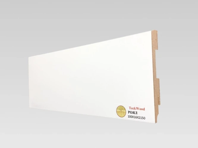 Плинтус МДФ Теквуд / Teckwood Белый Роял 100х16 Прямой на otdelka1.ru