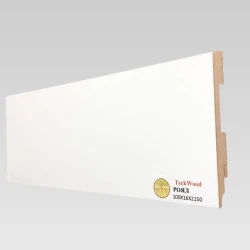 Плинтус МДФ Теквуд / Teckwood Белый Роял 100х16 Прямой