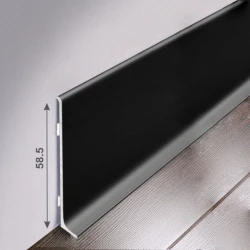 Плинтус алюминиевый Prof / Bonkeel ПЛ60 черный 2,5 м