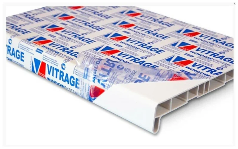 Подоконник ПВХ Витраж Стандарт Белый на otdelka1.ru