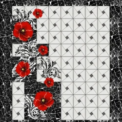 Виниловый ламинат Novita Дизайнерские 3D полы Алые Маки 2