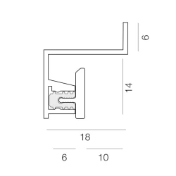 Теневой плинтус Ликорн для подсветки С-12.2.3 черный