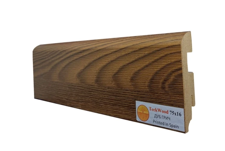 Плинтус МДФ Теквуд / Teckwood 75мм Дуб Грич на otdelka1.ru