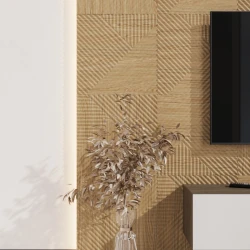 Стеновая панель Ликорн МДФ Квадратная Орех светлый