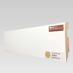 Плинтус МДФ Теквуд / Teckwood Белый Роял 80х16 Прямой
