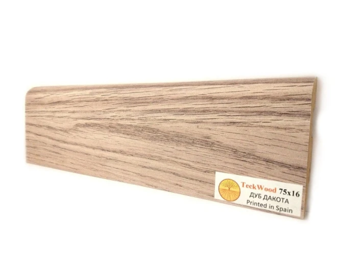 Плинтус МДФ Теквуд / Teckwood 75мм дуб дакота на Otdelka1.ru