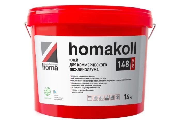 Клей для коммерческого ПВХ-линолеума Homakoll 148 Prof на Otdelka1.ru